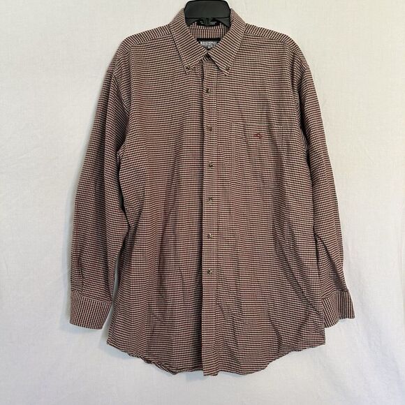 Resistol Rodeo Gear Mens Large Burgundy & Green Western Cowboy Button Up Shirt - Picture 2 of 10